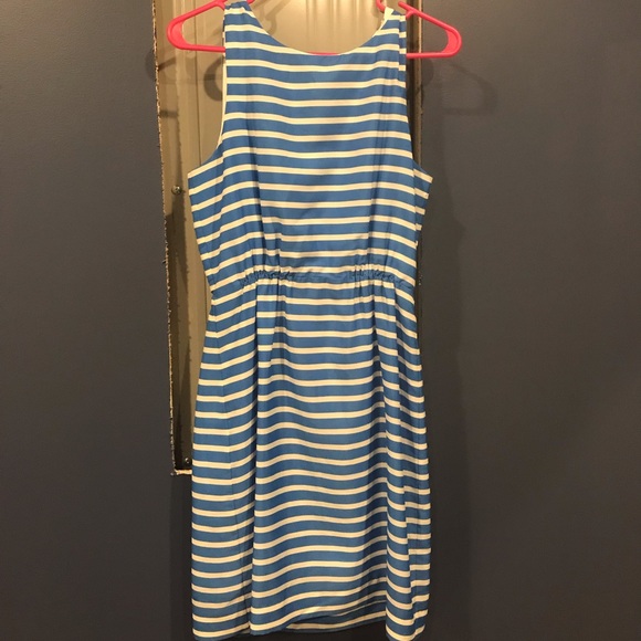 2/$40 J crew white and blue striped dress size 2 - Picture 5 of 9
